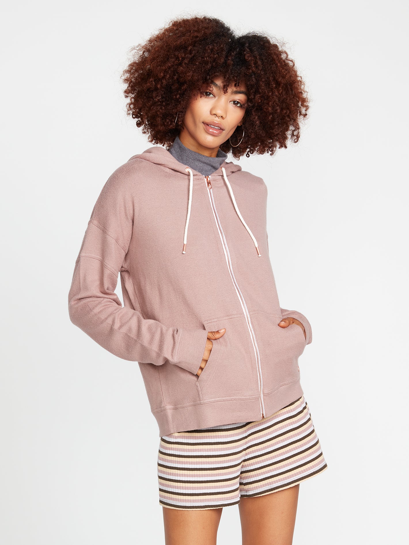 Image of Lived In Lounge Zip Fleece - Raisin