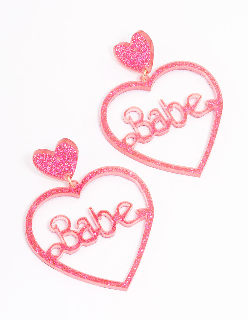 Image of Gold Babe Heart Drop Earrings