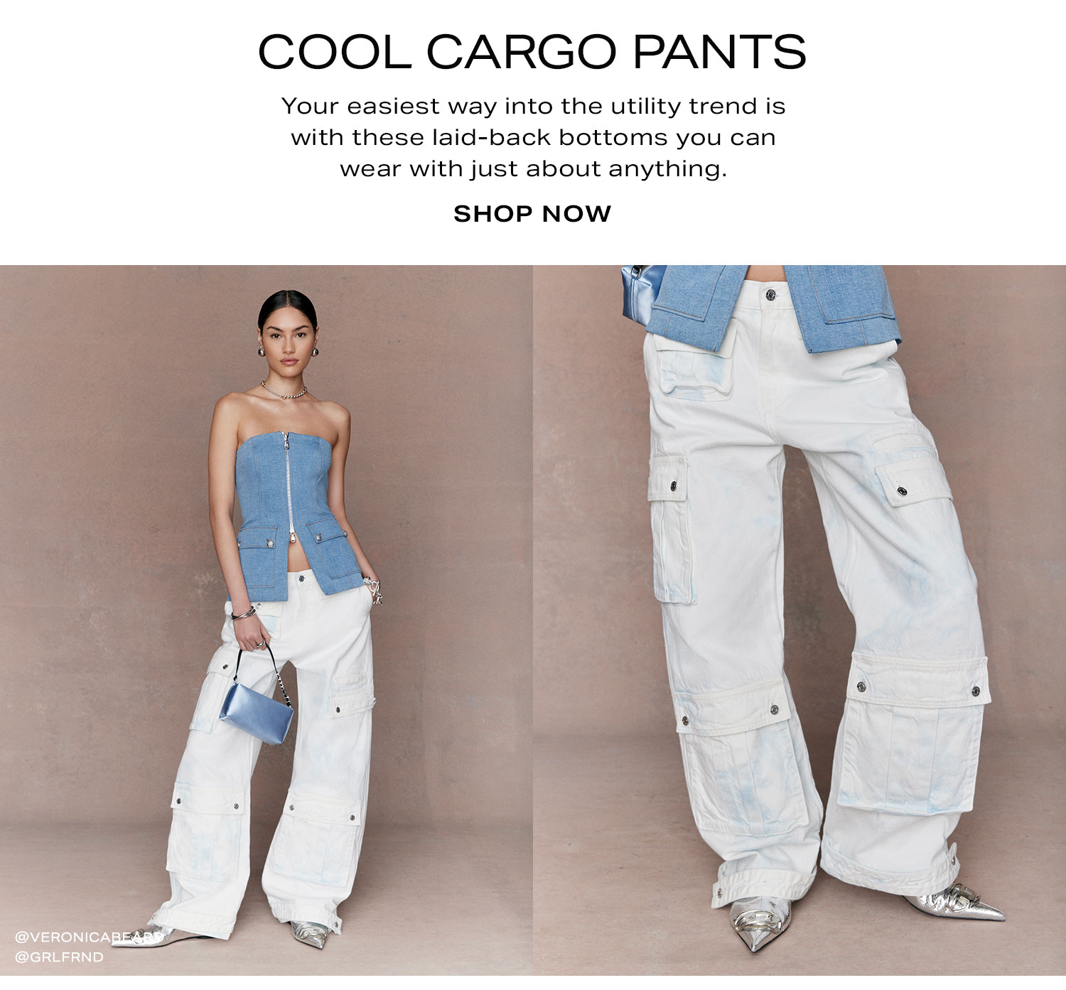 Cool Cargo Pants. Your easiest way into the utility trend is with these laid-back bottoms you can wear with just about anything. Sho pnow