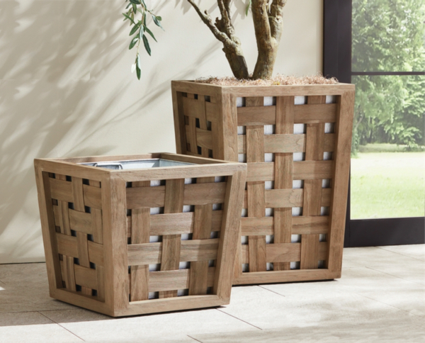 Grantham Teak Weave Planter