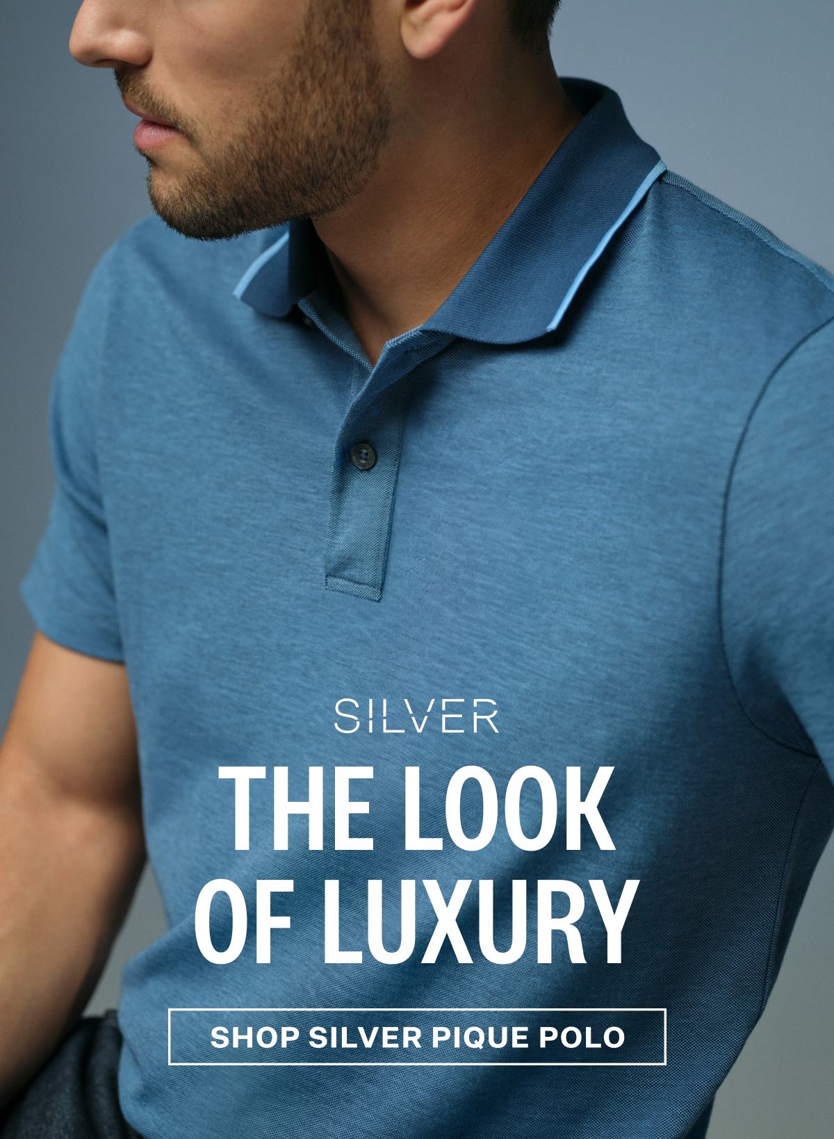 SILVER Pique Polo