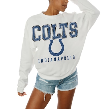  Gameday Couture  White   Sunday Drives Oversized Crewneck Pullover Sweatshirt