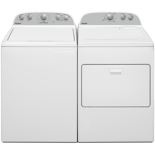 Whirlpool 3.8 Cu.Ft Top Load Washer and 7.0 Cu.Ft Front Load Dryer - White