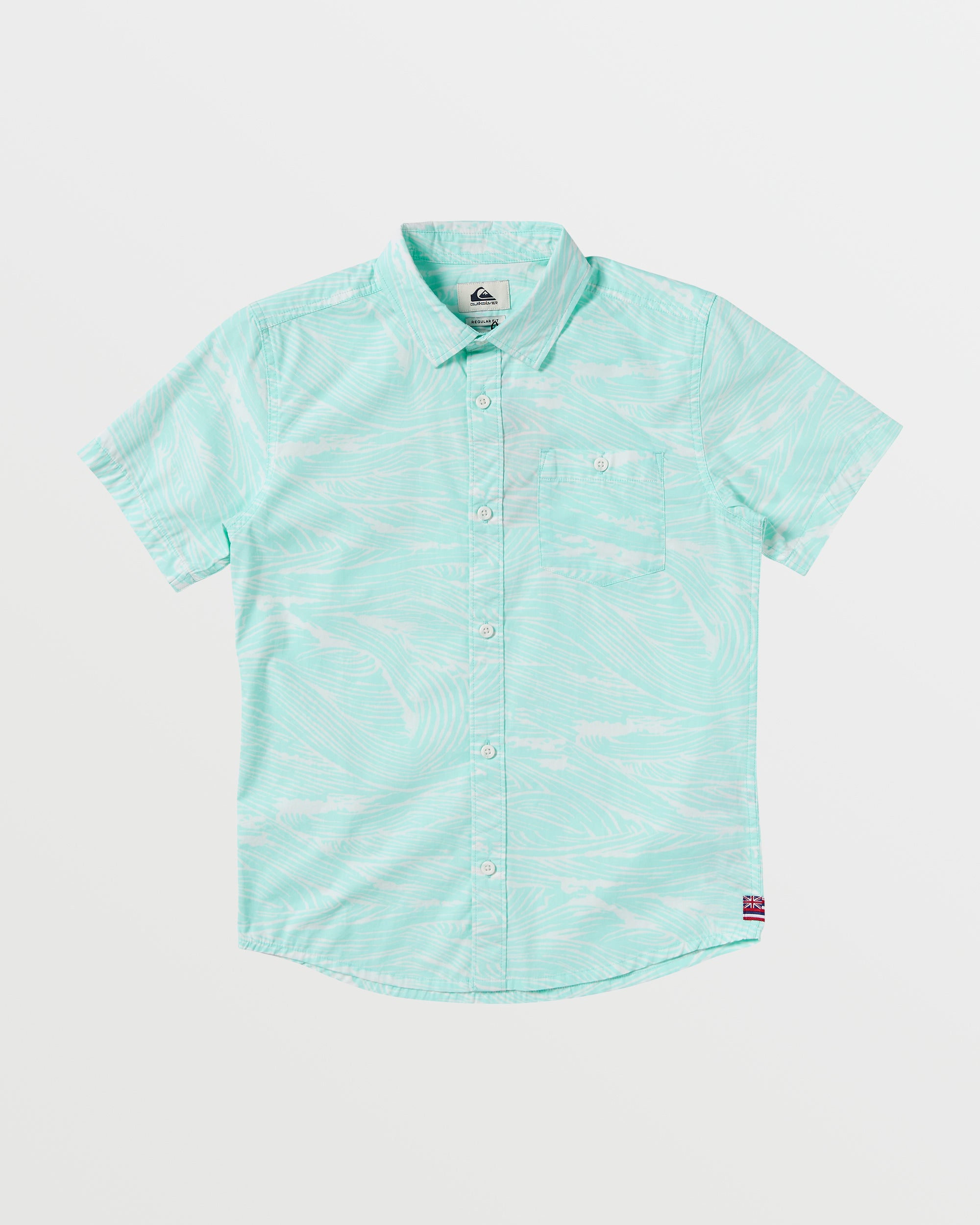 Image of Boys 8-16 Hawaii Flow Short Sleeve Shirt - Limpet Shell