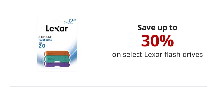 Save up to 30% on select Lexar flash drives