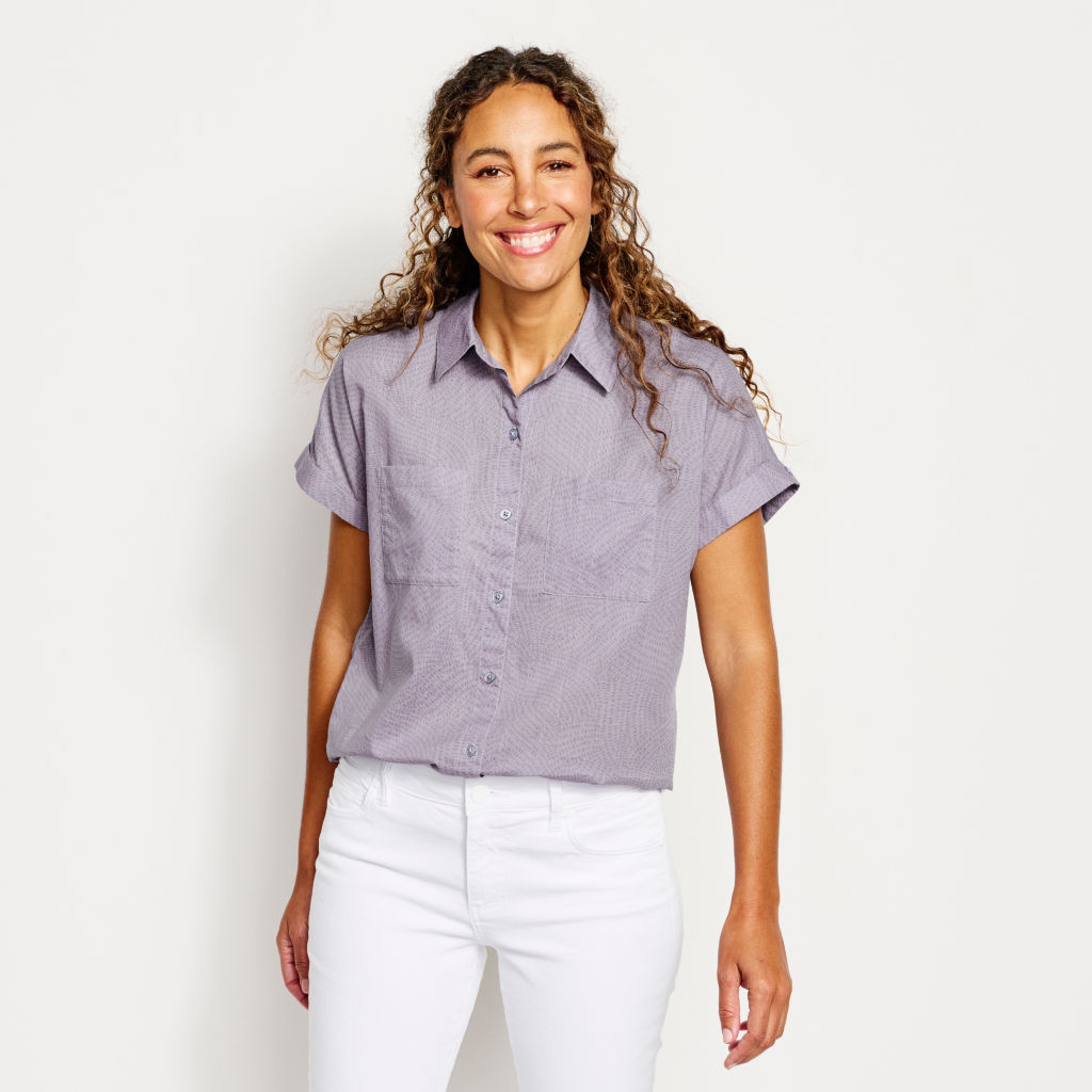 Women's Easy Printed Short-Sleeved Camp Shirt