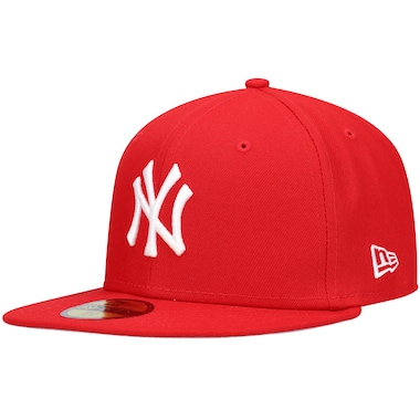  New Era Red  White Logo 59FIFTY Fitted Hat