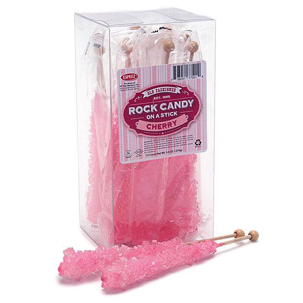 127902 - Espeez Rock Candy Crystal Sticks - Pink Cherry: 12-Piece Box