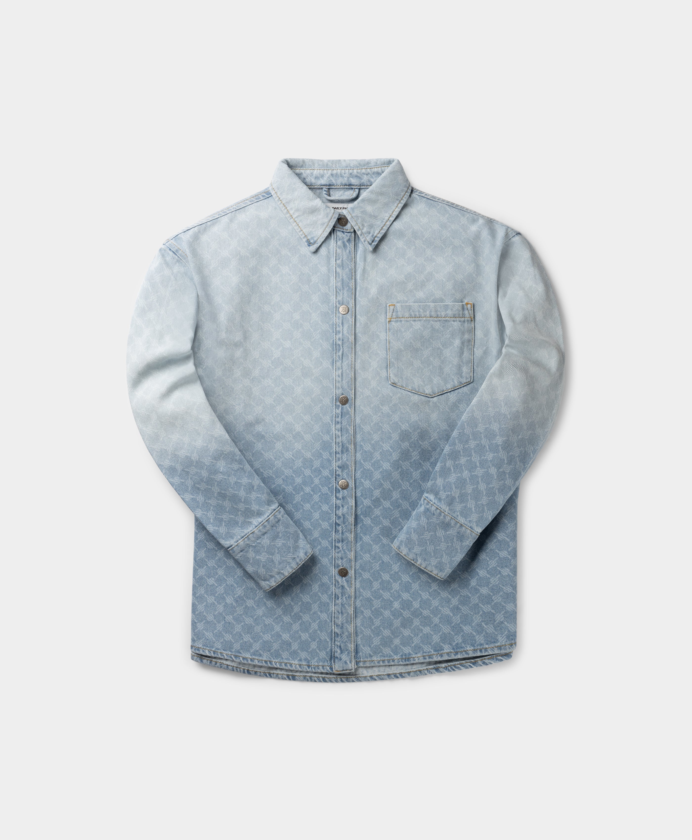 Image of Mid Blue Zella Monogram Denim Shirt