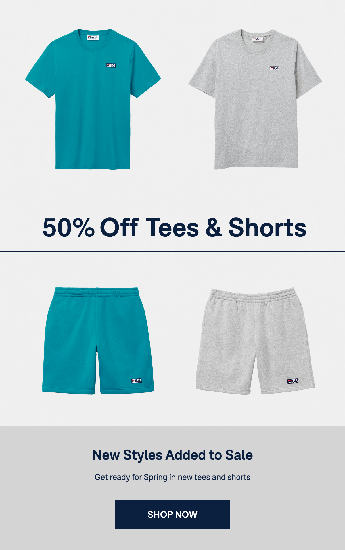 50% Off Tees & Shorts