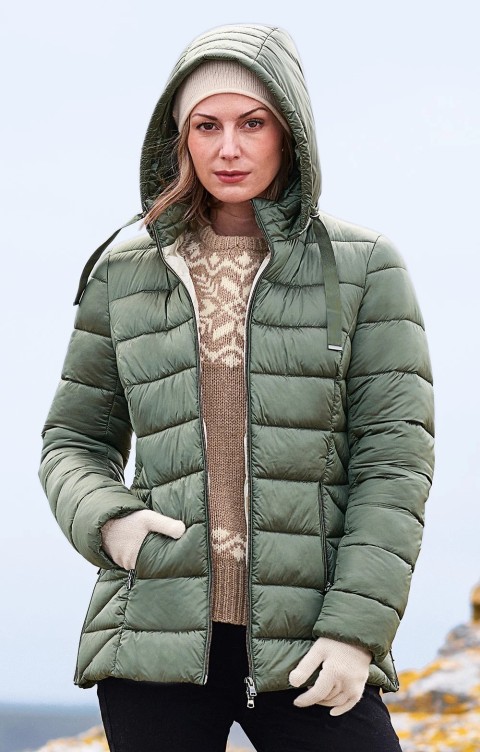 HOODED QUILT JACKET