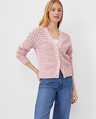 AT Weekend Mesh Stitch Wedge Cardigan