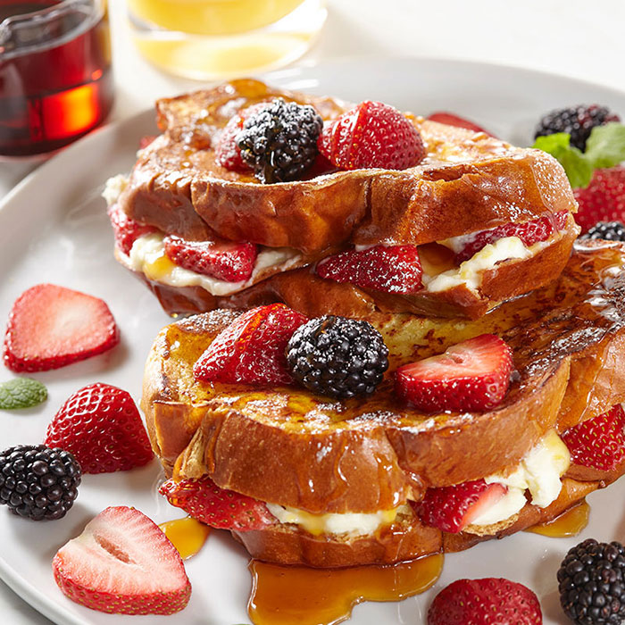 Strawberry Mascarpone Stuffed French Toast