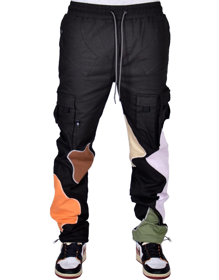 Image of Zig Zag Patchwork Cargo Joggers Pants