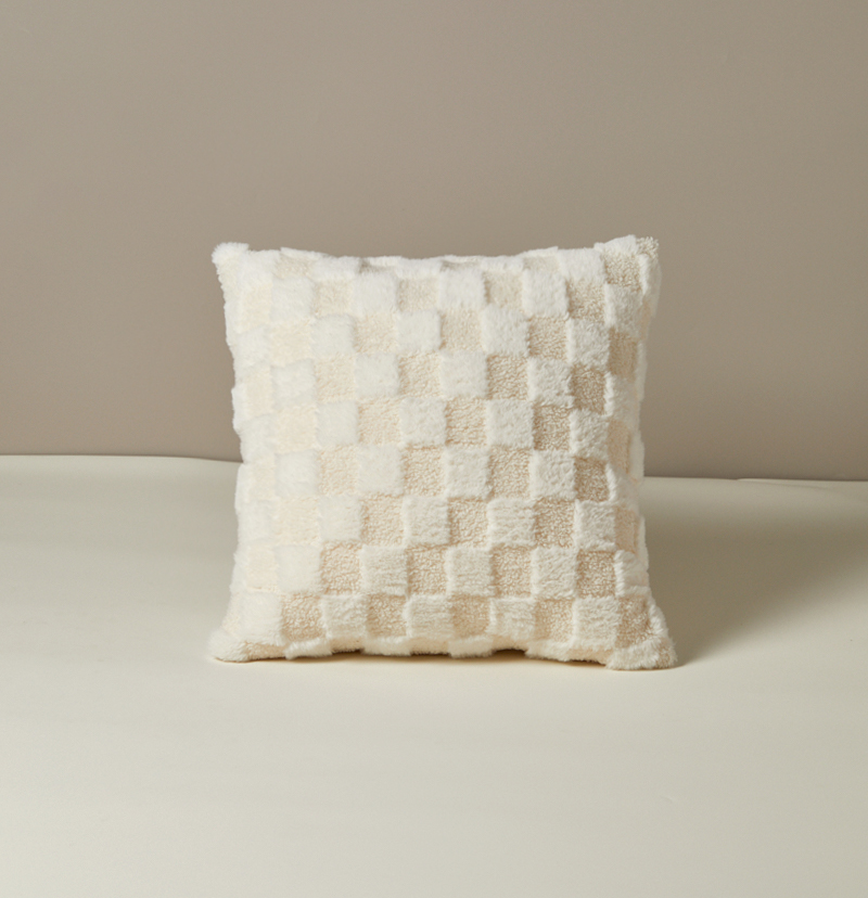 Checkerboard Baron Faux Fur Pillow