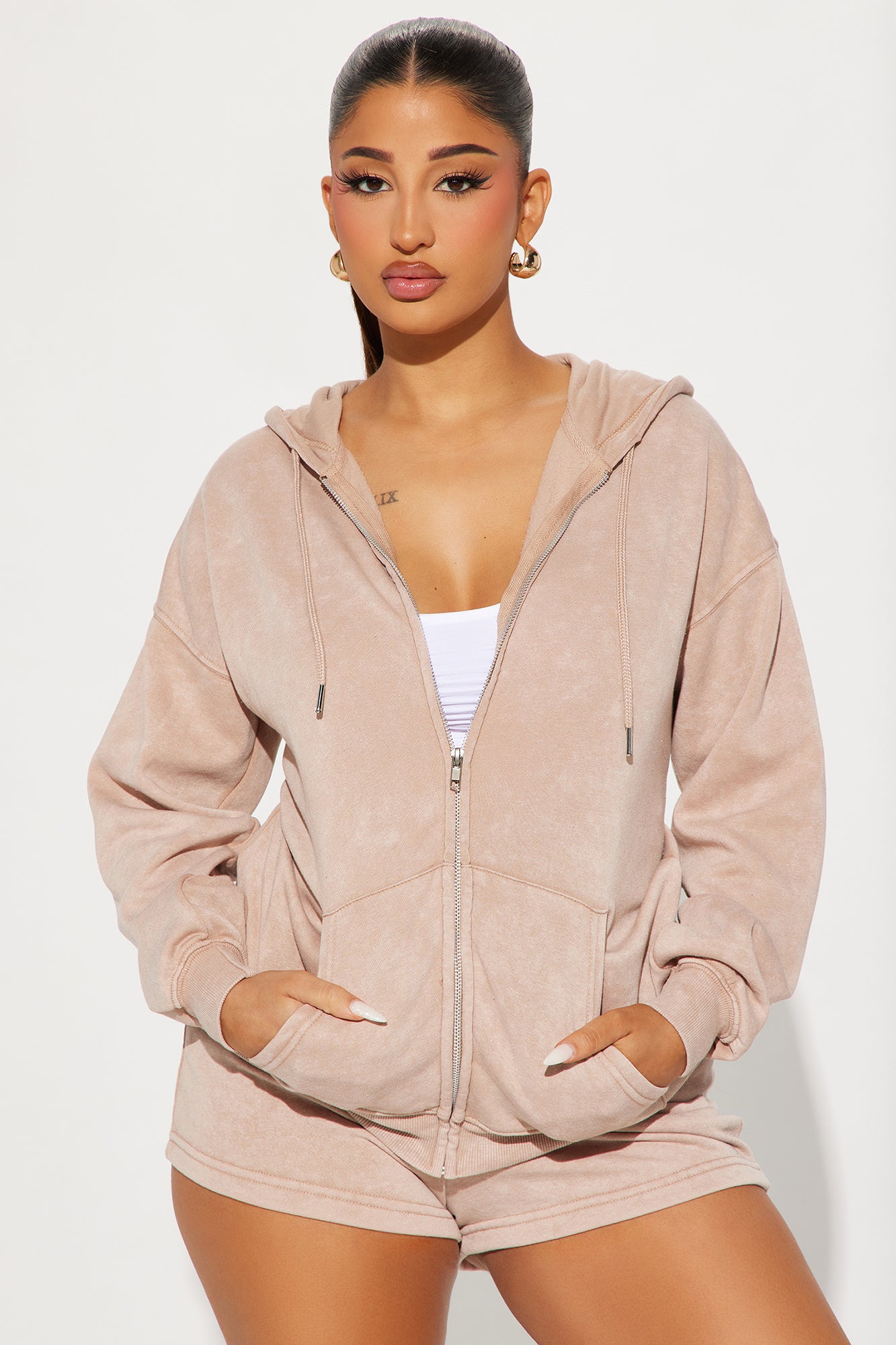 Image of Laid Back Washed Short Set - Taupe