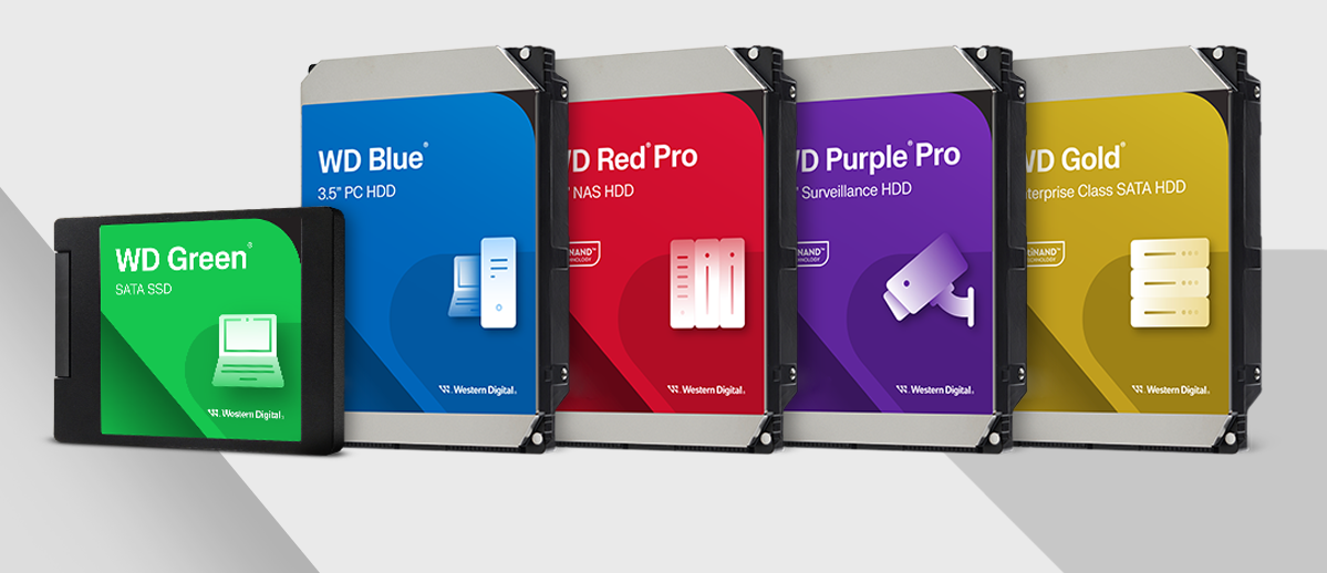 WD Green, WD Blue, WD Red, WD Purple, WD Gold Drives