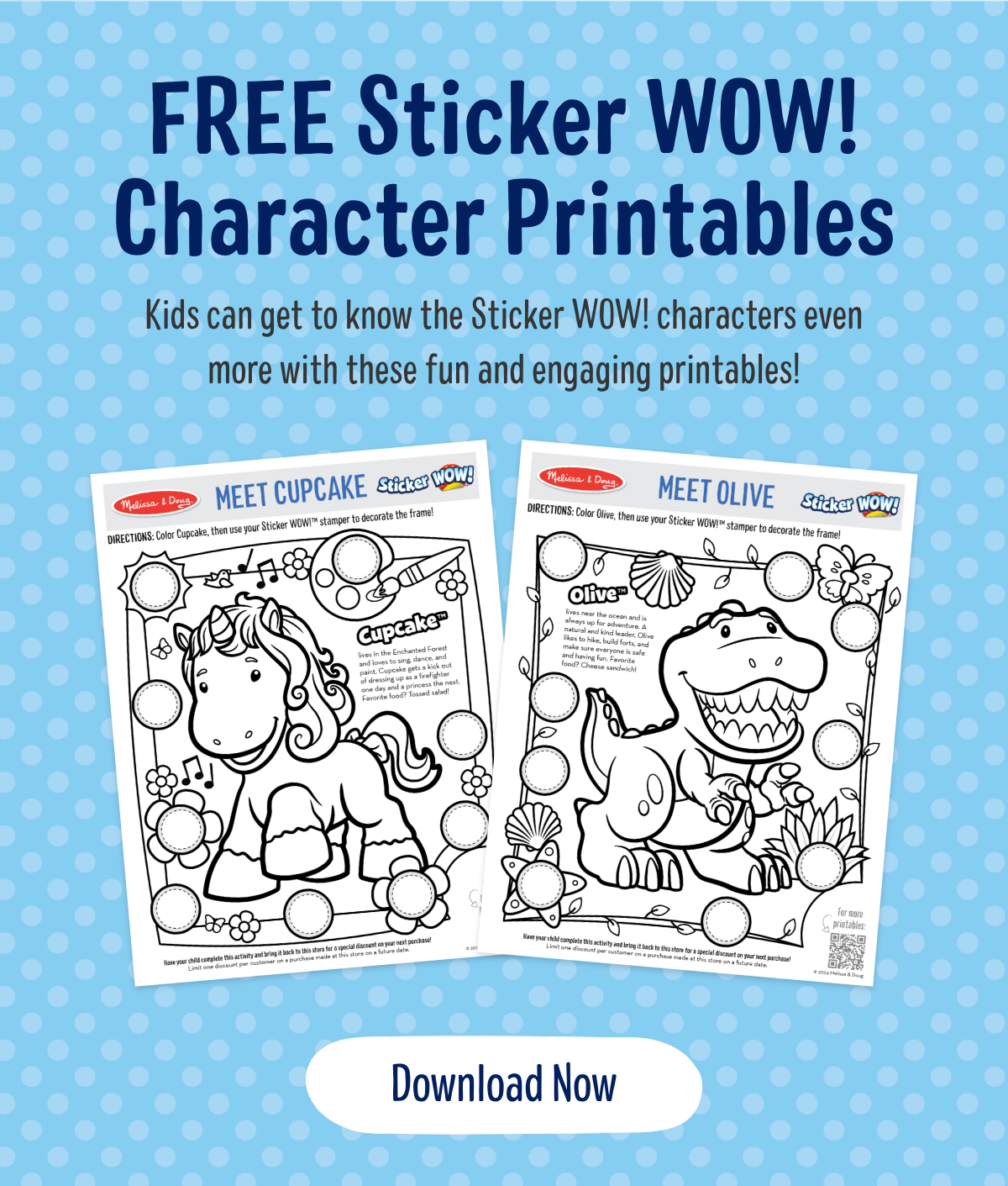 FREE Sticker WOW! Character Printables