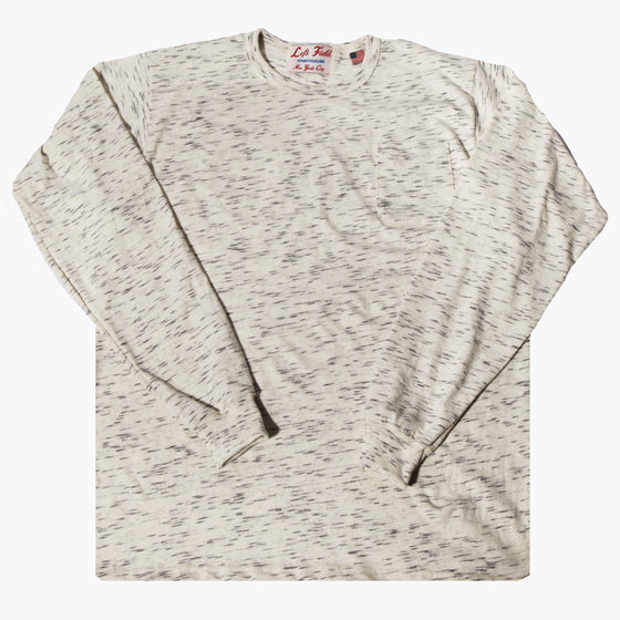 L/S 40&#39;s Style Oatmeal Heather Pocket Tee