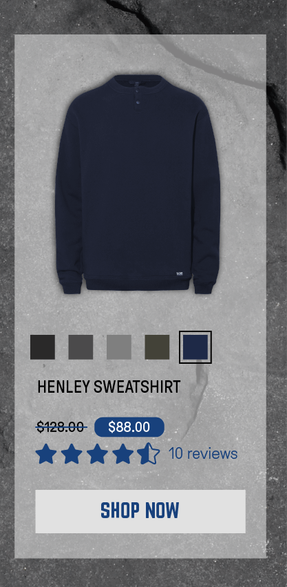 Henley Sweatshirt in Uniform Blue