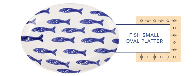 Santorini Fish Small Oval Platter