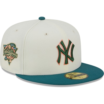 Men's New Era Cream New York Yankees Chrome Evergreen 59FIFTY Fitted Hat