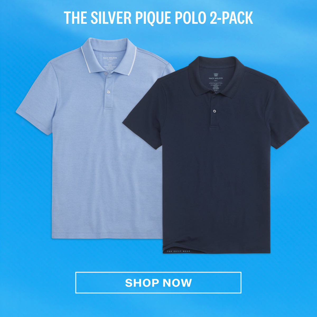 2-Pack SILVER Pique Polo