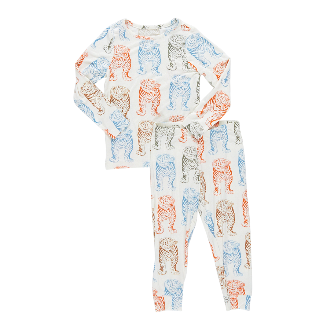 Image of Kids Bamboo PJ Set - Multi Tiger