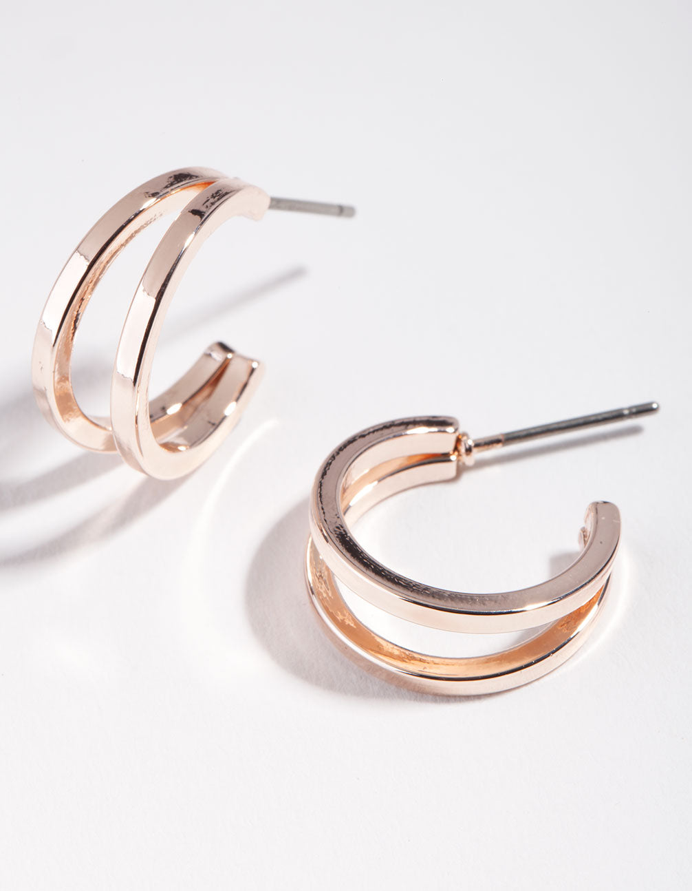 Image of Rose Gold Double Hoop Earrings