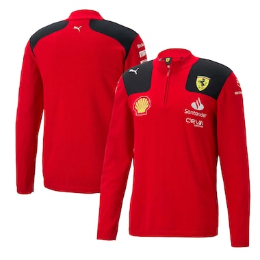  Puma Red  Team Knit Half-Zip Jacket