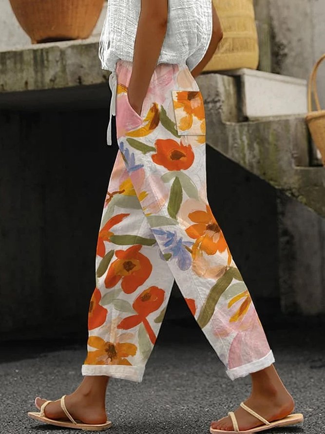 Casual Floral Long Pant