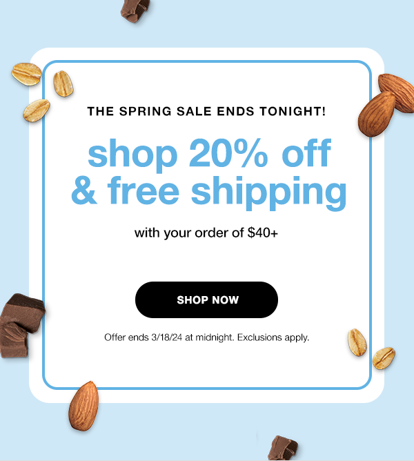 enjoy 20% off plus free shipping on orders $40+