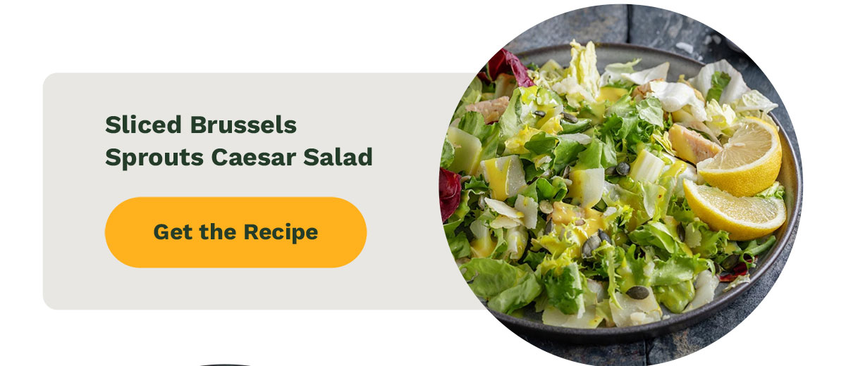 Sliced Brussels Sprouts Caesar Salad