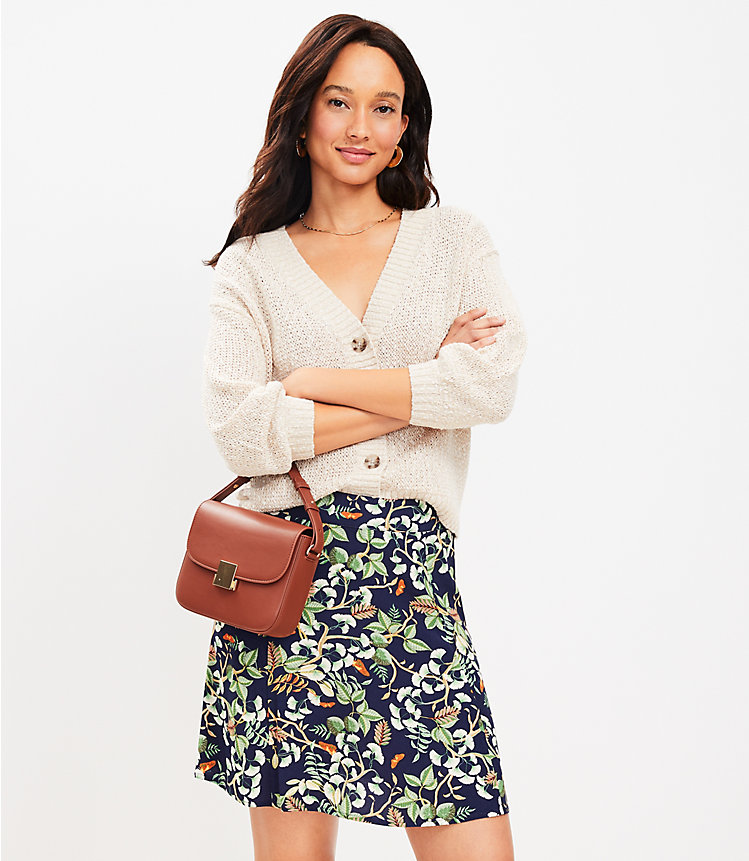 Petite Leafed Seamed Skirt