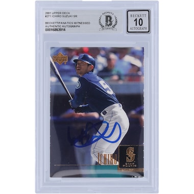 Ichiro Suzuki  Autographed 2001 Upper Deck #271 Beckett Fanatics Witnessed Authenticated 10 Rookie Card