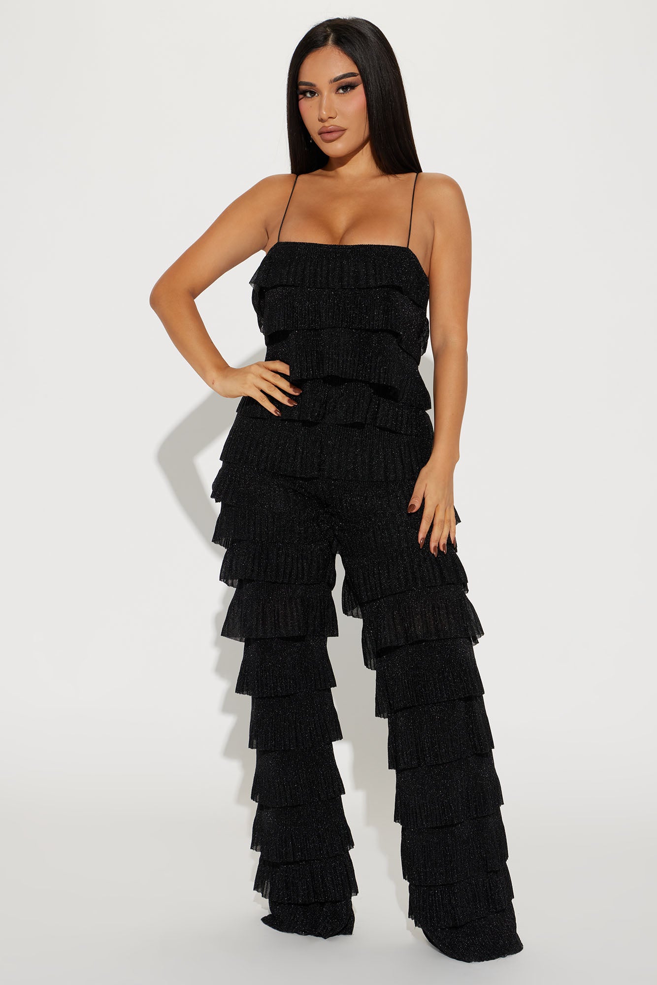 Image of Coming For The Night Jumpsuit  - Black