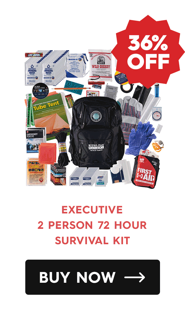 36% Off Executive 2 Person 72 Hour Survival Kit CTA: Buy Now