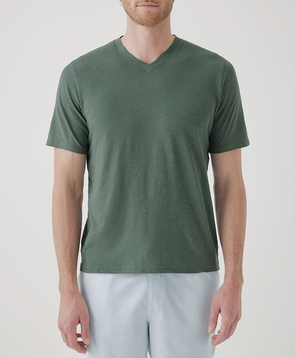 Image of Men's Featherweight Slub V-Neck Tee