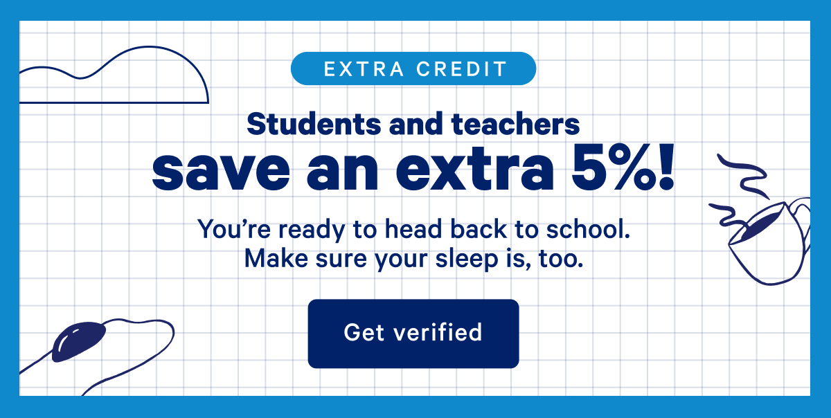 EXTRA CREDIT >> Students and teachers save an extra 5%! >> Get verified >>