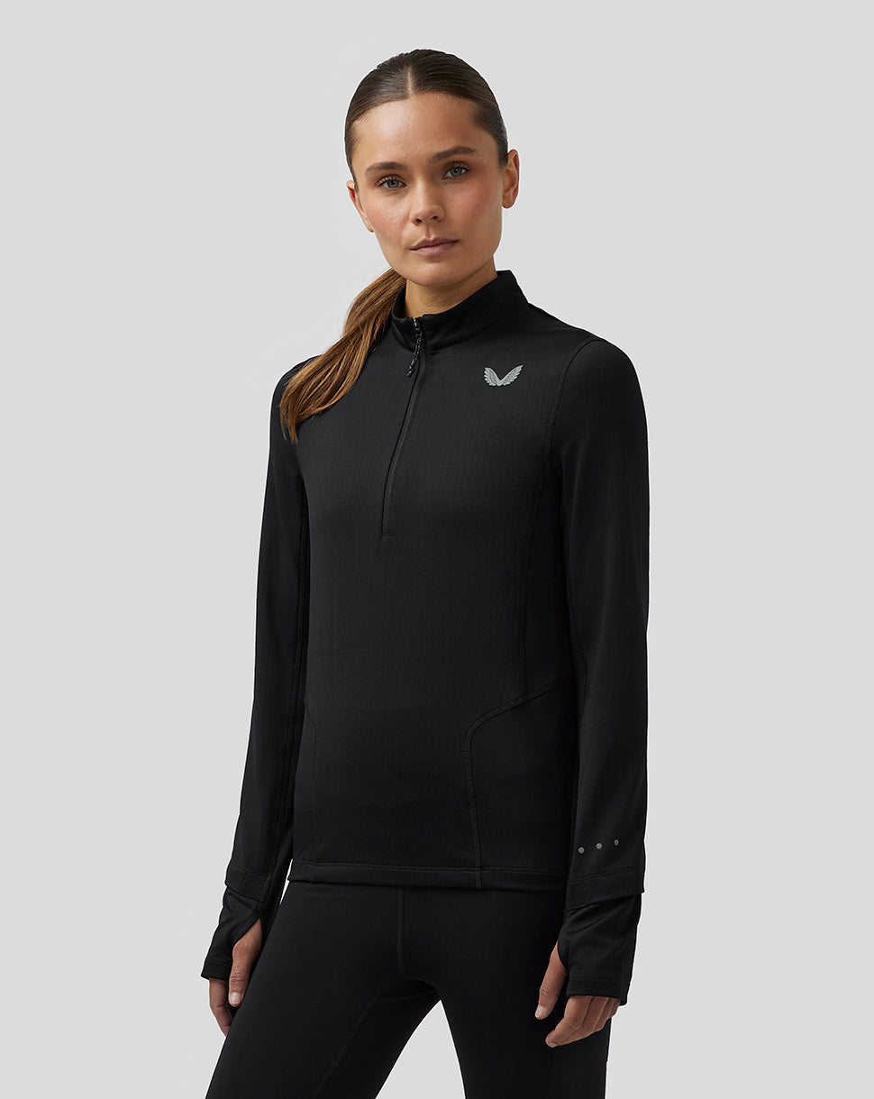 Image of Women’s Active Long Sleeve Half Zip Midlayer Top - Black