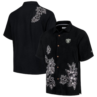  Tommy Bahama Black  Hibiscus Camp Button-Up Shirt