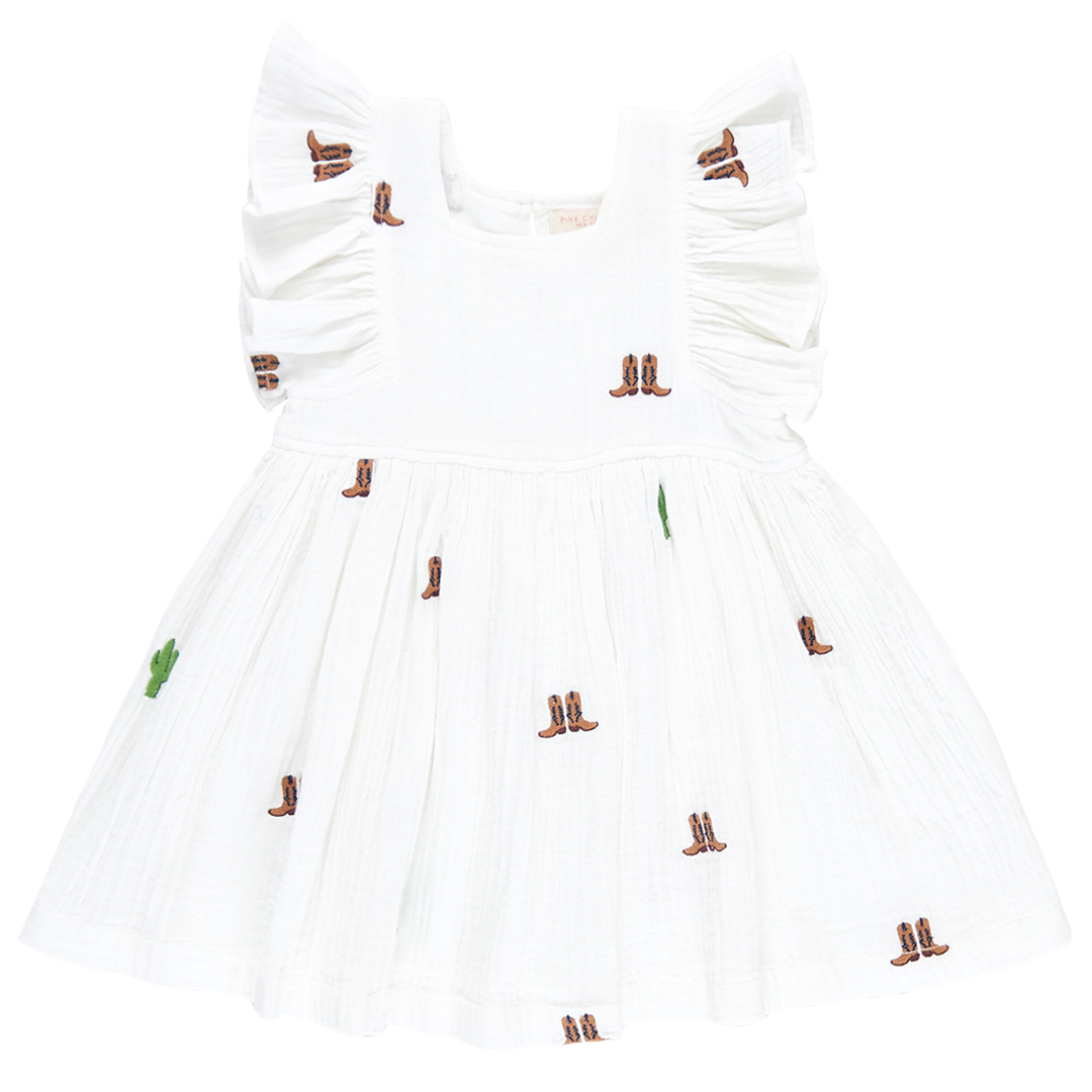 Image of Girls Elsie Dress - Rodeo Embroidery