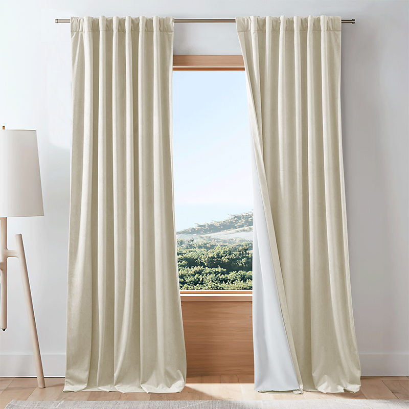 Classic 4 Layers Velvet Heavyweight Soundproof Blackout Custom Curtain