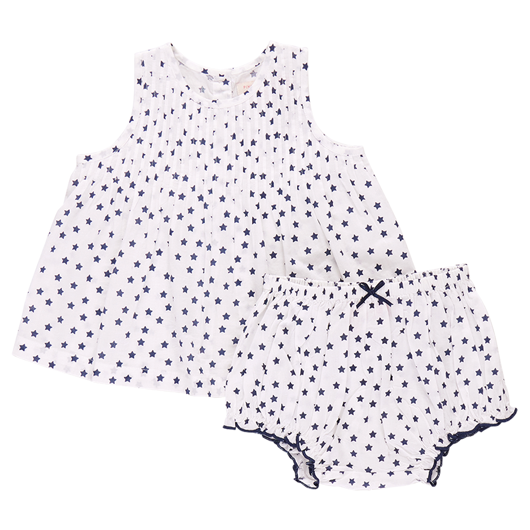 Image of Baby Girls Jaipur Set - Cream Ditsy Stars