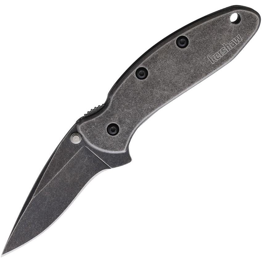 Kershaw 1600BLKW Blackwashed Chive Assist Open Framelock Knife Blackwash Handles