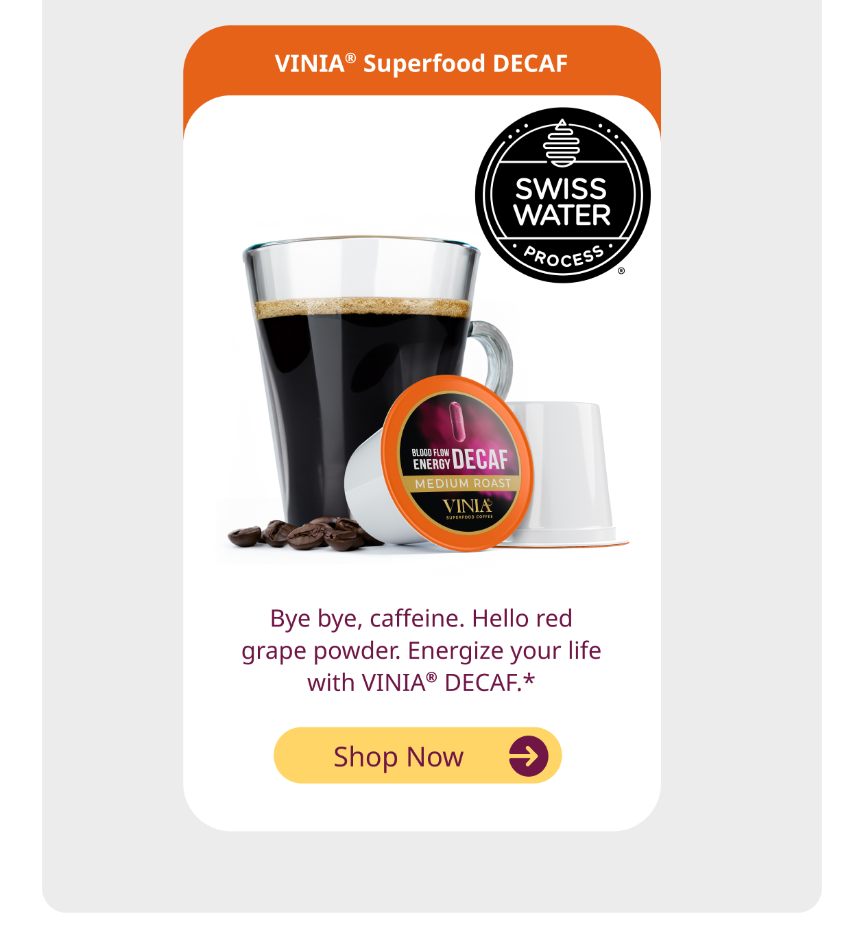 VINIA® Superfood Decaf Coffee