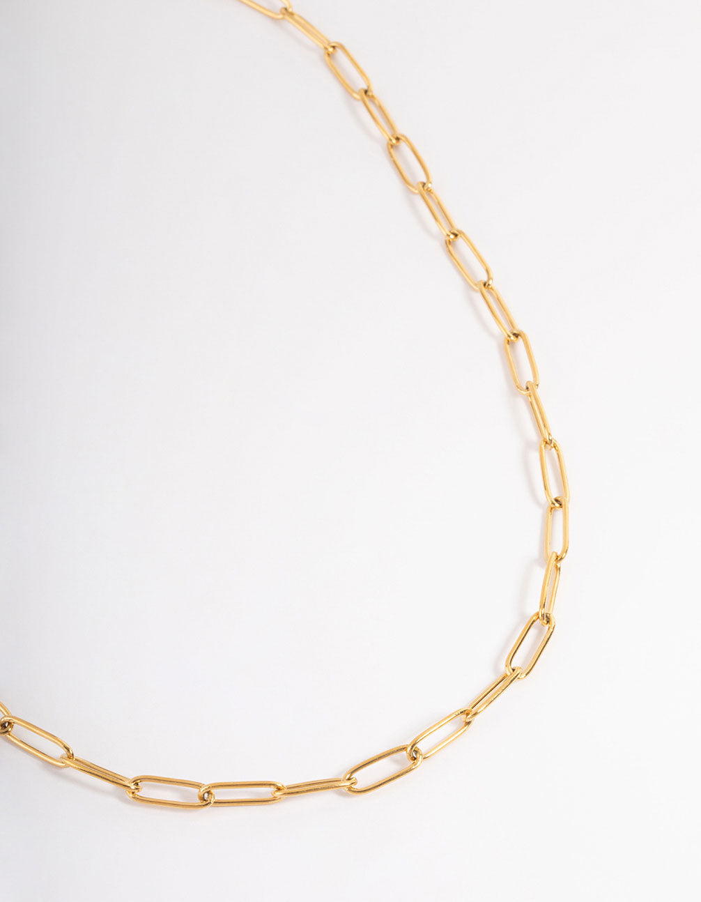 Image of Gold Plated Stainless Steel Open Oval Link Necklace