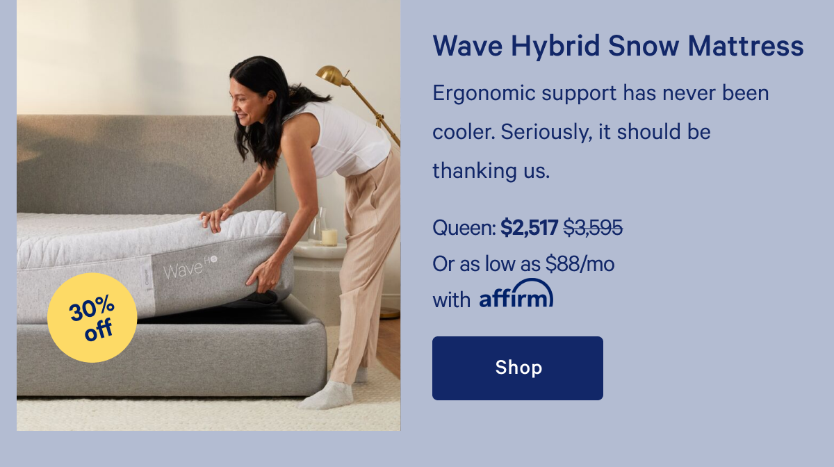 Wave Hybrid Snow Mattress >> Ergonomic support has never been cooler. Seriously, it should be thanking us. >> Shop >>