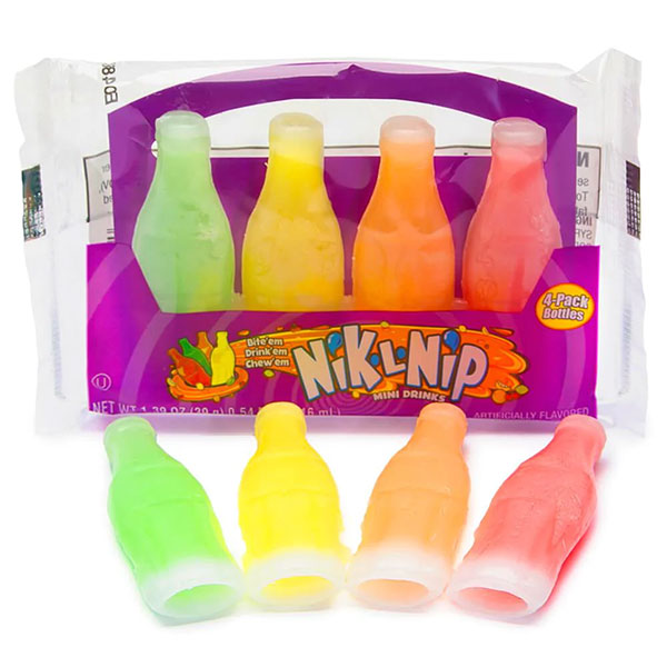 127625 - Nik-L-Nip Wax Bottles Candy 4-Packs: 18-Piece Box