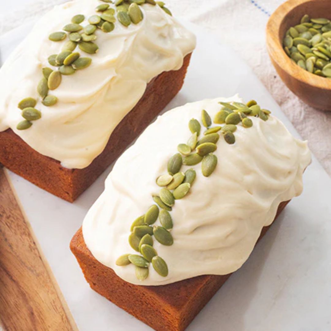 Pumpkin Spice Loaf with Maple Cream Cheese Glaze